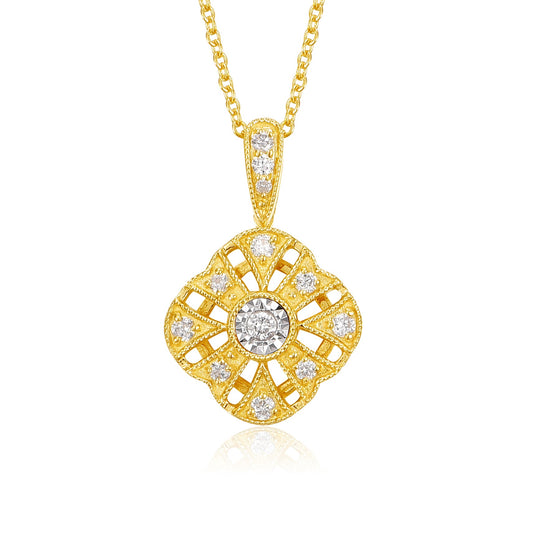 14KW DIAMOND FILAGREE MIRACLE NECK