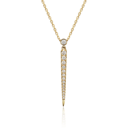 14KY DIAMOND SPIKE GRADUATED NECK