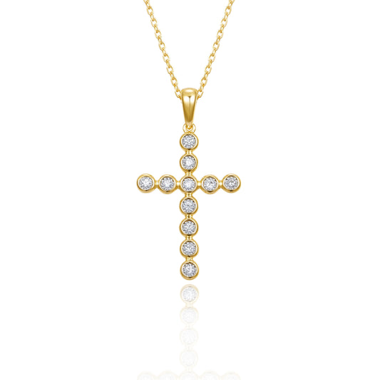 14KY DIAMOND MIRACLE CROSS NECK