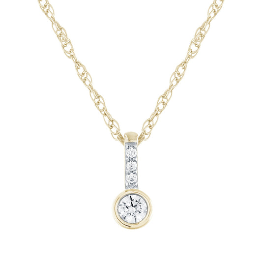 14KY DIAMOND BEZEL SET PISCHER PEND