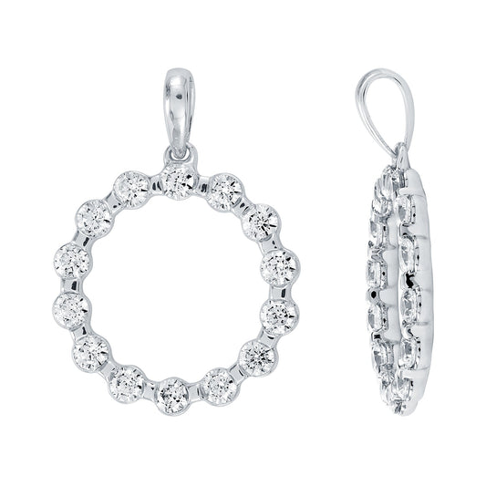 14KW DIAMOND CIRCLE DANGLE PEND