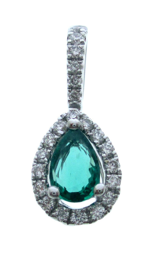 EMERALD PENDANT W/ DIAMOND