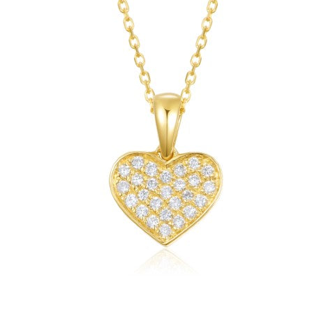 14KW DIAMOND PAVE HEART PEND