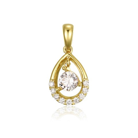 14KW DIAMOND DANGLE  SEMIMOUNT PEND