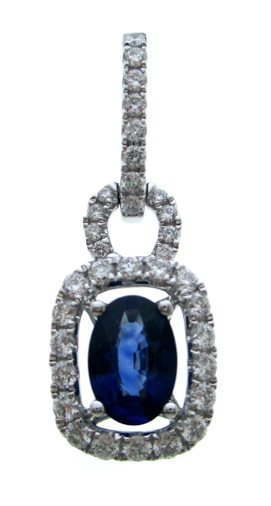 SAPPHIRE PENDANT W/ DIAMOND
