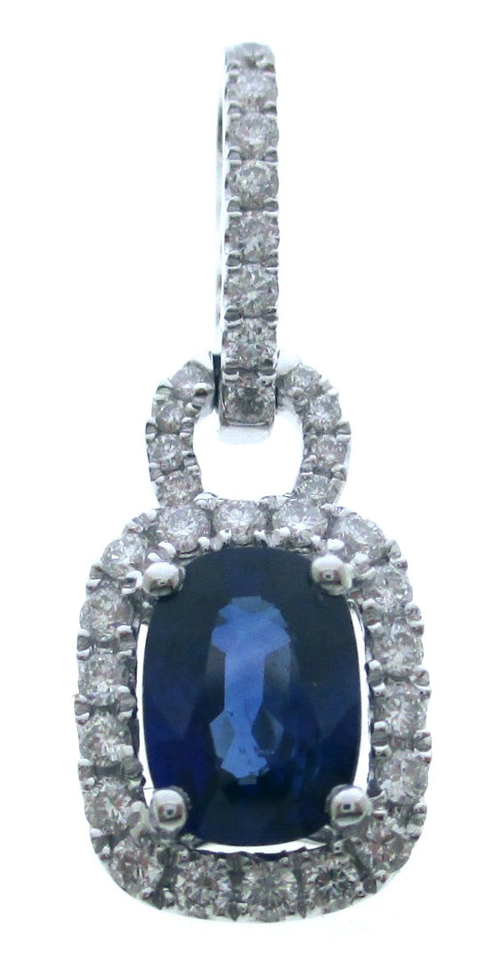 SAPPHIRE PENDANT W/ DIAMOND