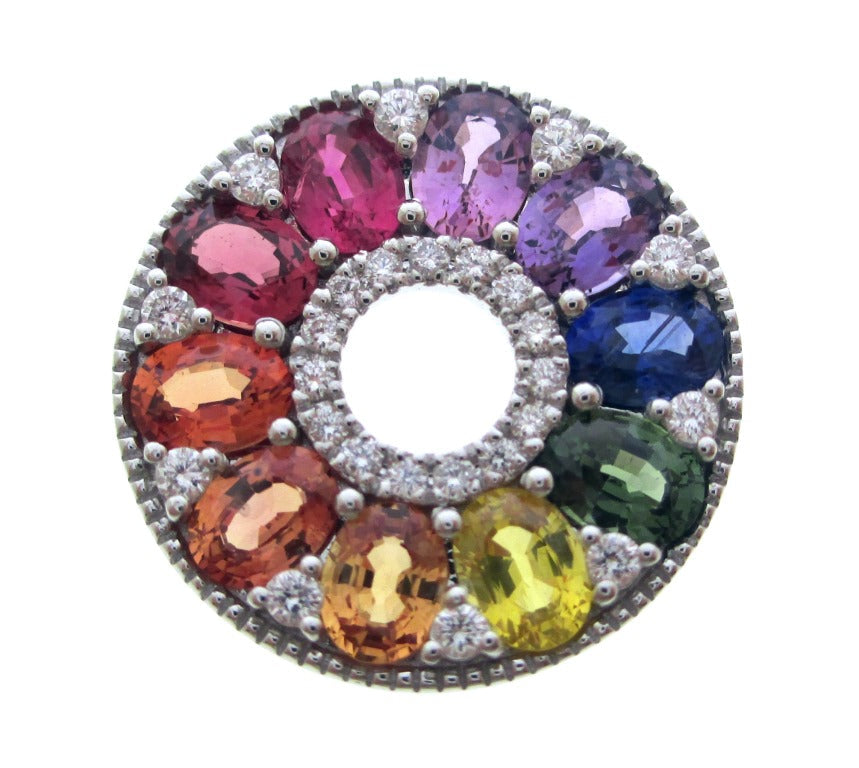 14KY PREC COLOR CIRCLE RAINBOW PEND