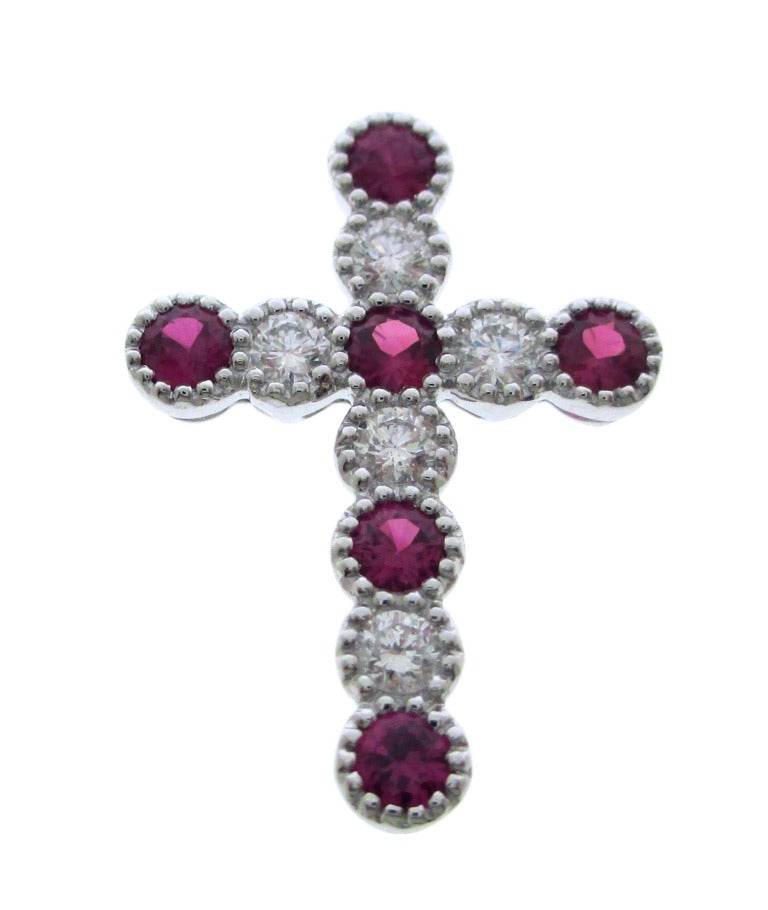 14KY PREC COLOR MILGRAIN CROSS PEND