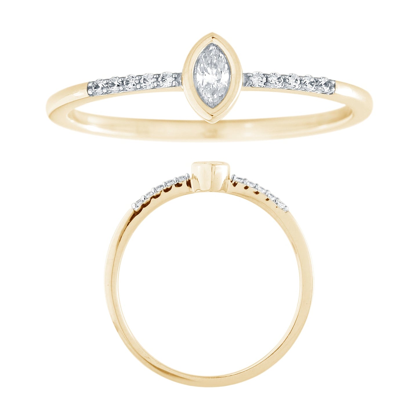 14KY DIAMOND BEZEL SET PISCHER RING