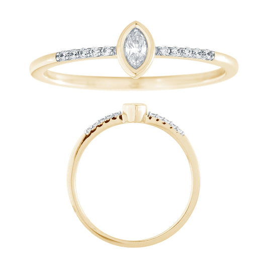 14KY DIAMOND BEZEL SET PISCHER RING