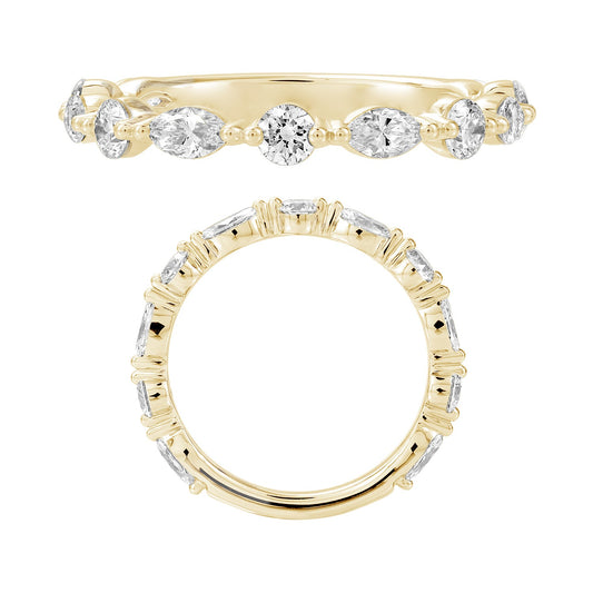 14KY DIAMOND PRONG SET STACK BAND RING