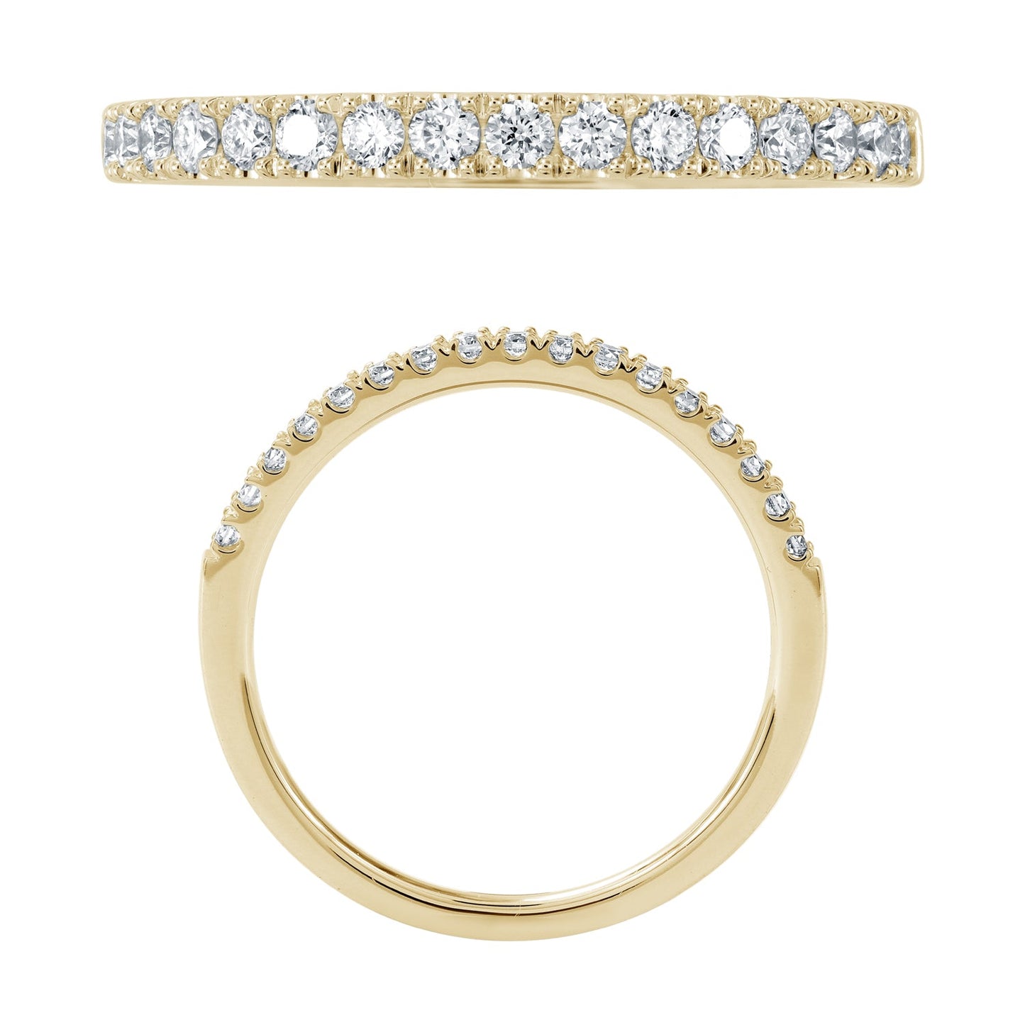 14KY DIAMOND U PRONG BAND RING