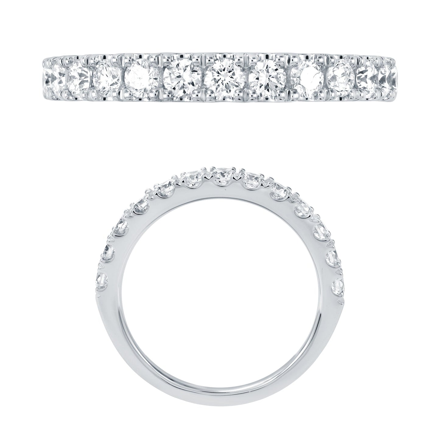 14KY DIAMOND U PRONG BAND RING