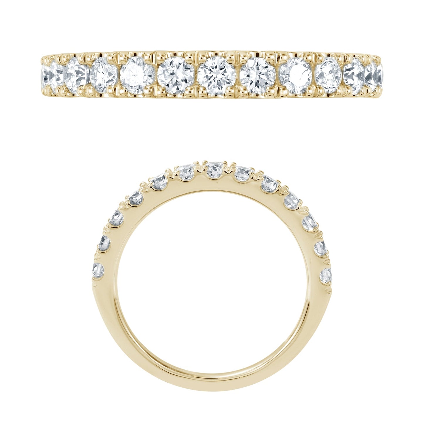 14KY DIAMOND U PRONG BAND RING