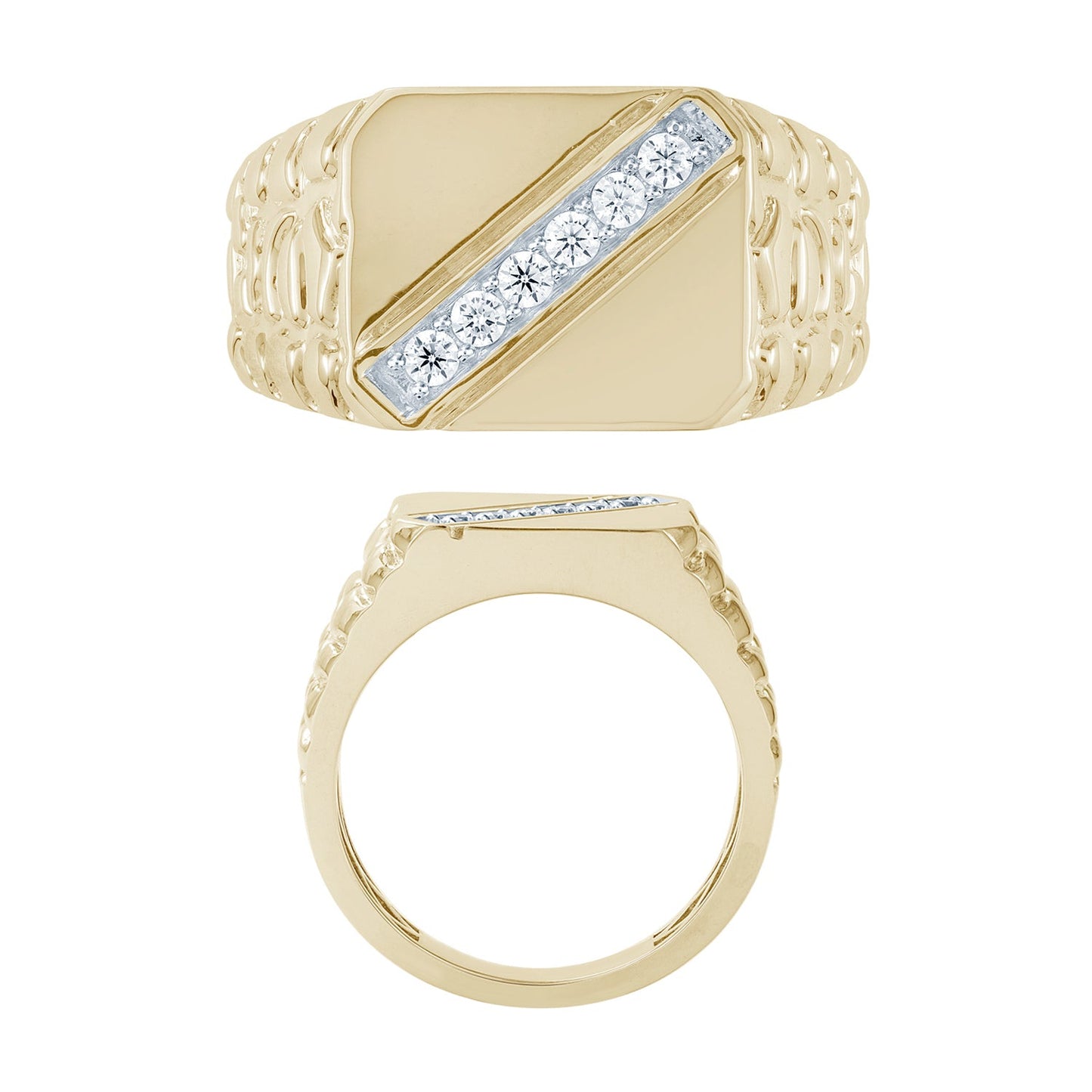 14KY DIAMOND GENTS PRONG SET RING