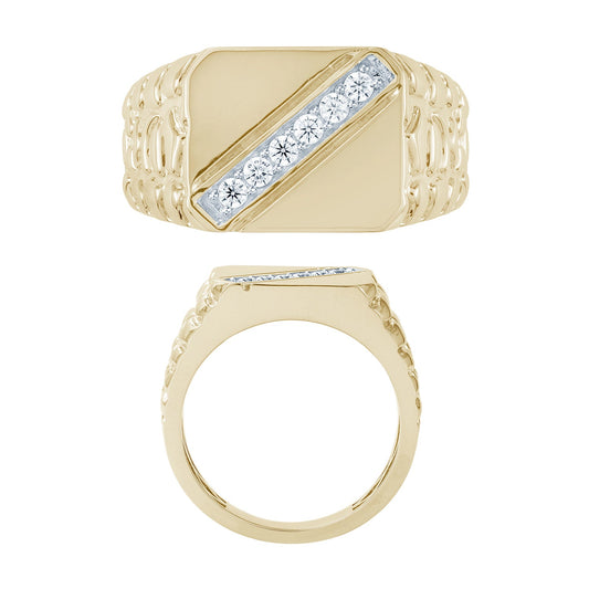 14KY DIAMOND GENTS PRONG SET RING