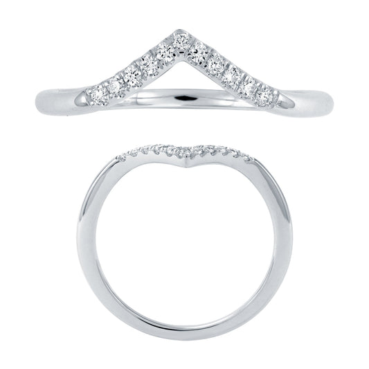 14KW DIAMOND V-SHAPE STACK BAND RING