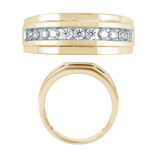 14KY DIAMOND GENTS CHANNEL SET RING