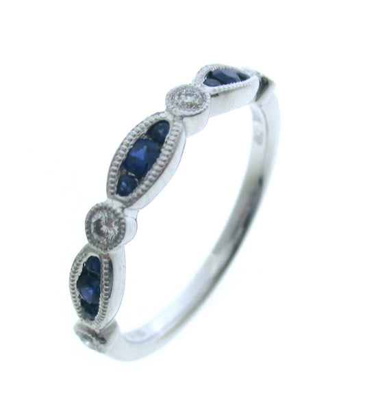 14KY PREC COLOR MILGRAIN STACK BAND RING