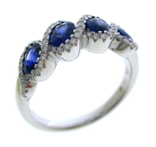 PLAT PREC COLOR CLASSIC BAND RING