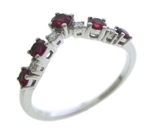 14KW PREC COLOR V SHAPE STACK BAND RING