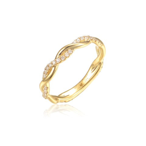 14KY DIAMOND TWIST STK BAND RING