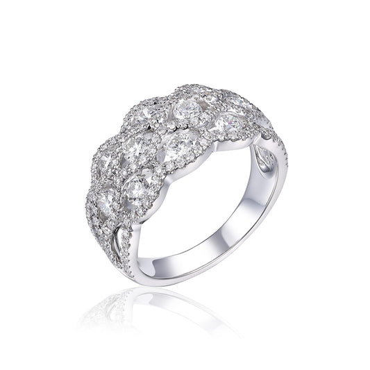 14KY PREC COL WIDE BAND RING