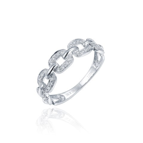 14KW LINK DIAMOND STACK BAND RING