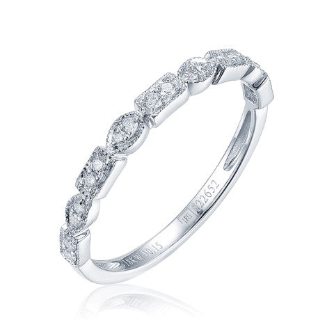 14KW MILGRAIN DIAMOND STACK BAND