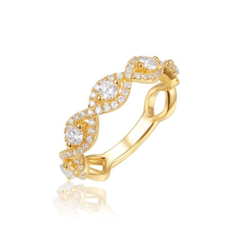 14KY TWIST DIAMOND BAND