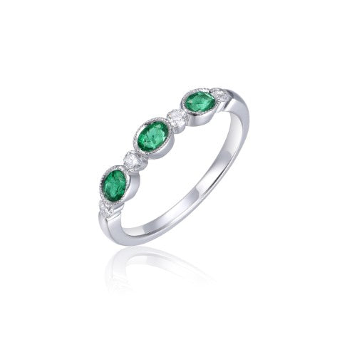 18KW PREC COLOR BEZEL SET BAND RING