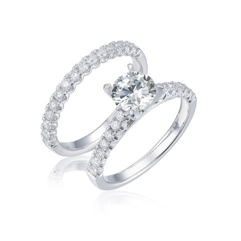 14KW DIAMOND PRONG SET WED SET RING