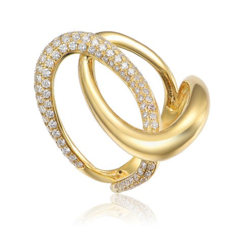 14KW DIAMOND CROSSOVER FASHION RING
