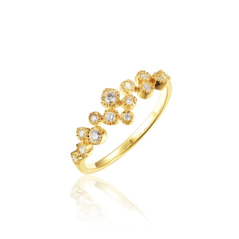 14KY DIAMOND BEZEL SET SCATTER RING