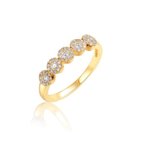14KW DIAMOND HALO STACK BAND RING