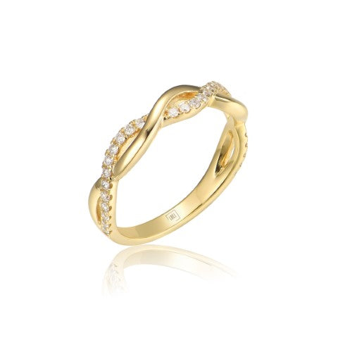 14KW DIAMOND TWIST STACK BAND RING
