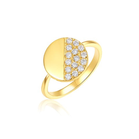 14KW DIAMOND PAVE CIRCLE RING