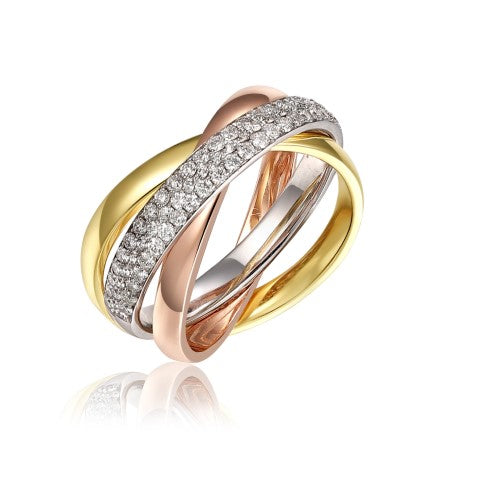 18KW/Y/R DIAMOND ROLLING BAND RING