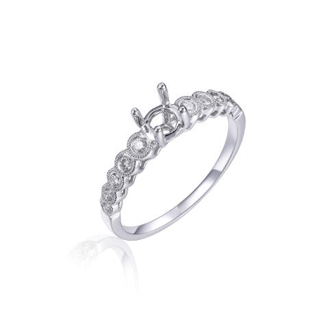 14KW DIAMOND BEZEL SET SEMIMOUNT RING