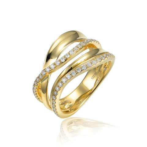 14KW DIAMOND WAVE WIDE BAND RING