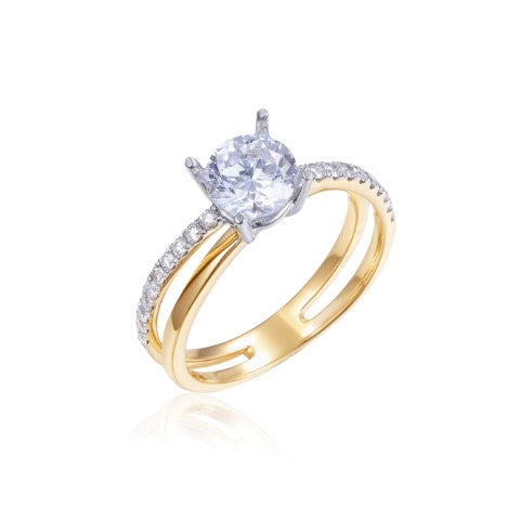 14KW/Y DIAMOND 4 PRONG SEMIMOUNT RING