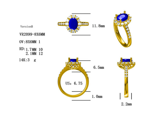 14KT SEMI PREC CLASSIC HALO RING