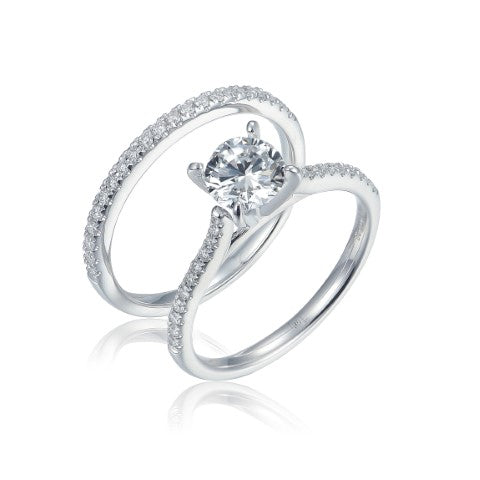 14KW DIAMOND CATHEDRAL WED SET RING