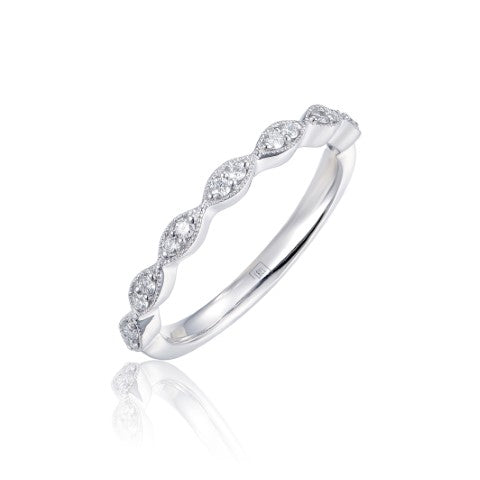 14KW DIAMOND MILGRAIN STACK BAND RING