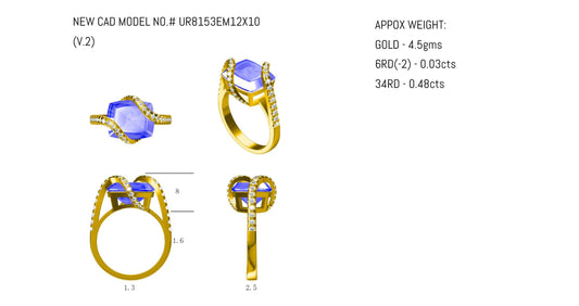 14KY SEMI PREC CROSSOVER EAST WEST RING