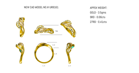 14KW DIAMOND WAVE FASHION RING