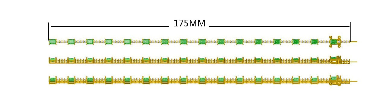 14KW PREC COLOR PRONG SET LINE BRAC