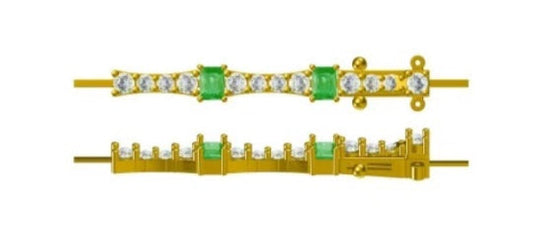 PT950 PREC COLOR PRONG SET LINE BRAC