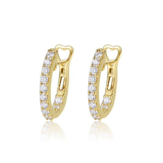 14KY DIAMOND LEVER BACK OV HOOP EARS