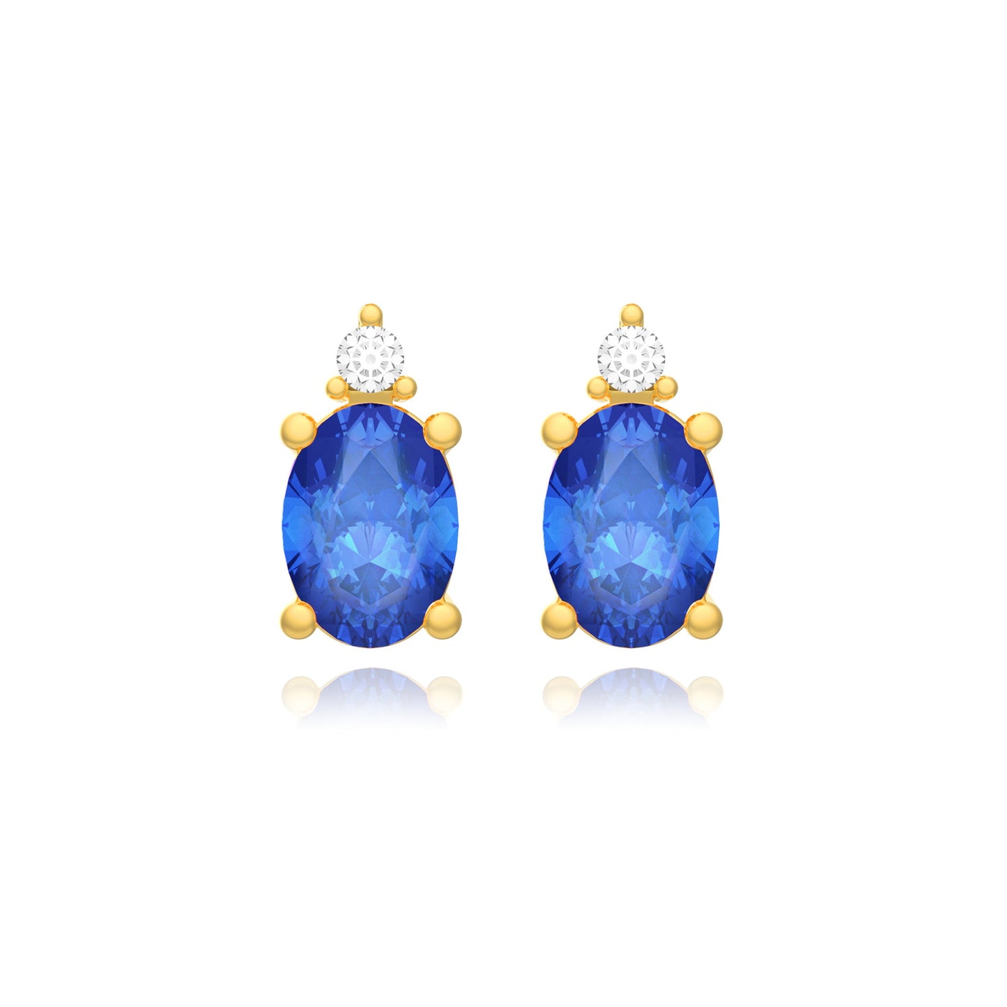 14KW PREC COLOR 2 STONE STUDS EARS
